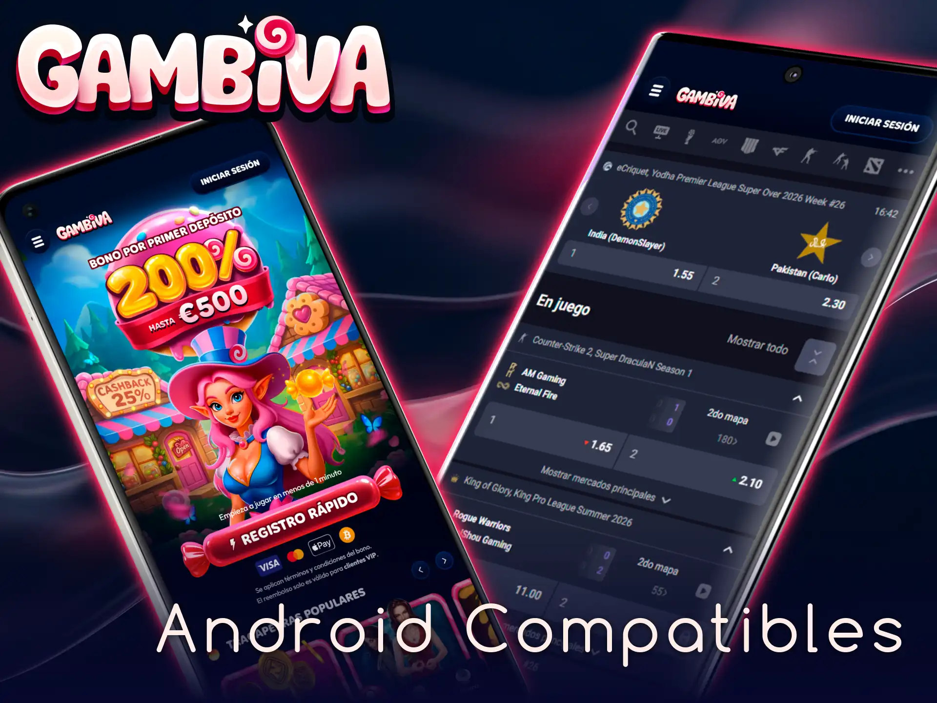 Consulta los dispositivos Android compatibles para disfrutar de la Gambiva App.