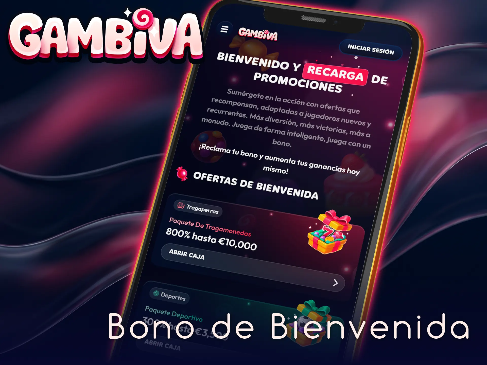 Consigue un bono de bienvenida para nuevos usuarios registrándote en la App de Gambiva.