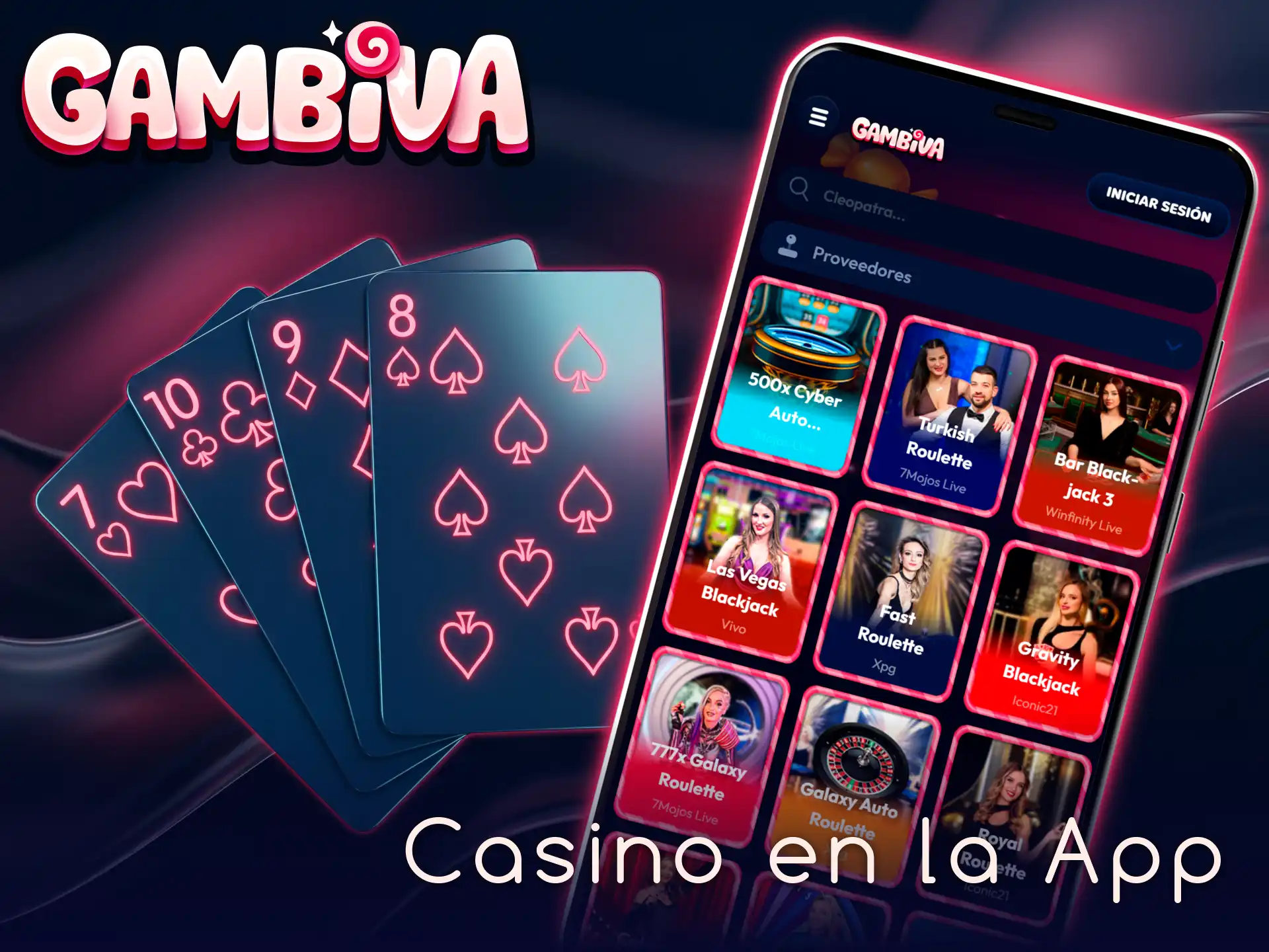 Disfruta de los juegos de casino en la App de Gambiva de forma cómoda.