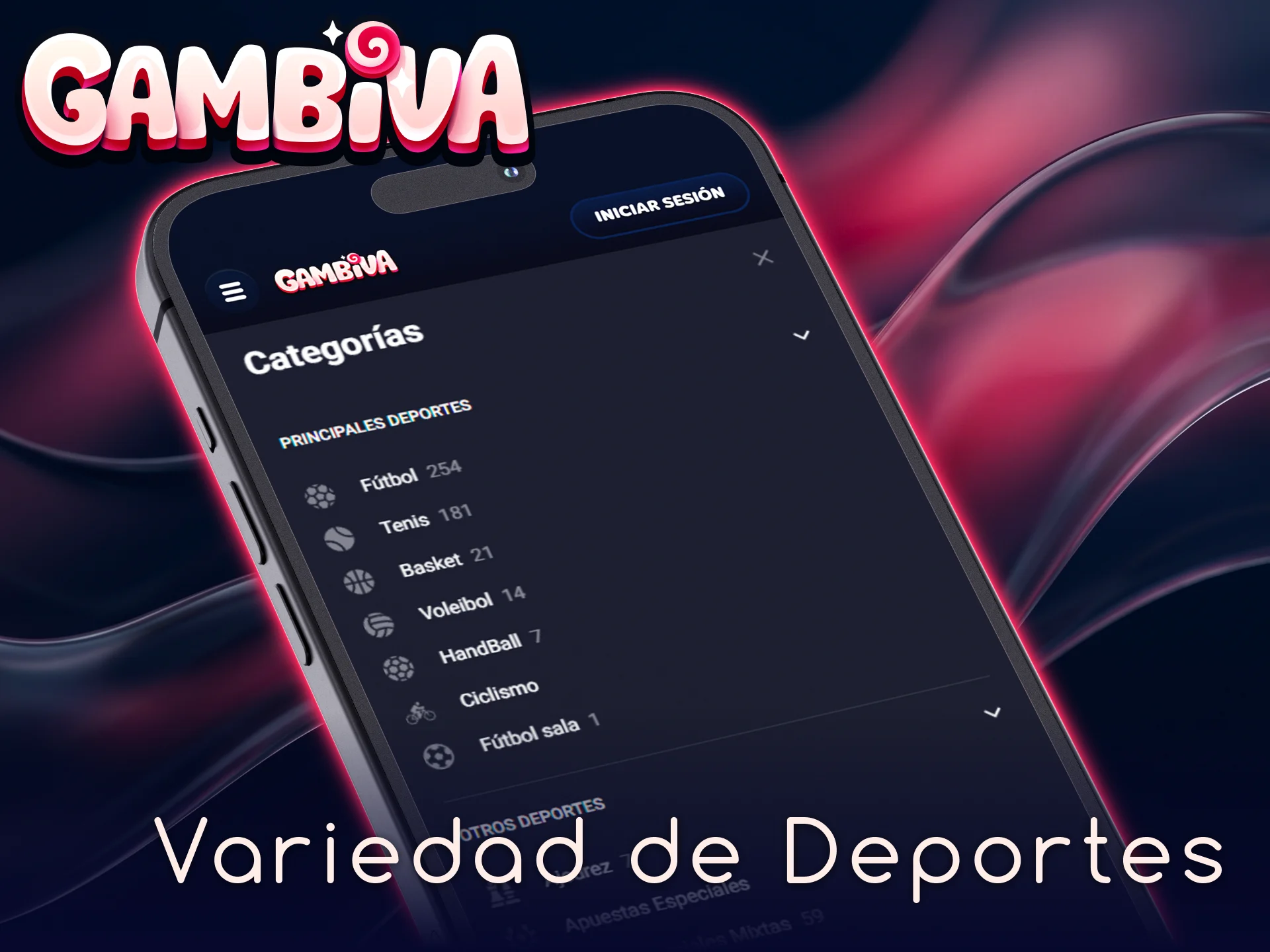 Explora la amplia variedad de deportes disponibles en la App de Gambiva.
