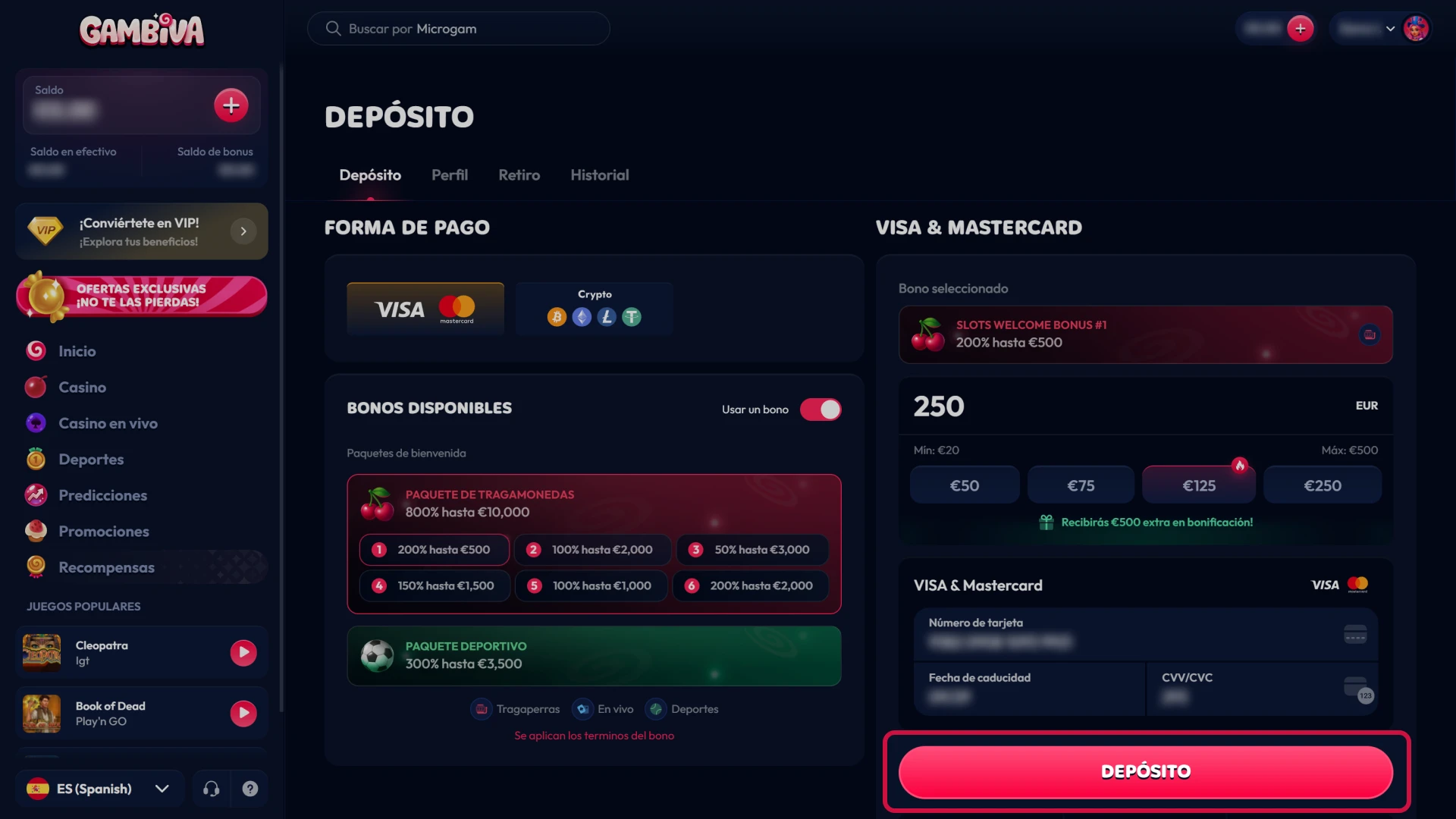 Confirma la transacción en Gambiva para completar tu proceso de depósito inmediatamente.