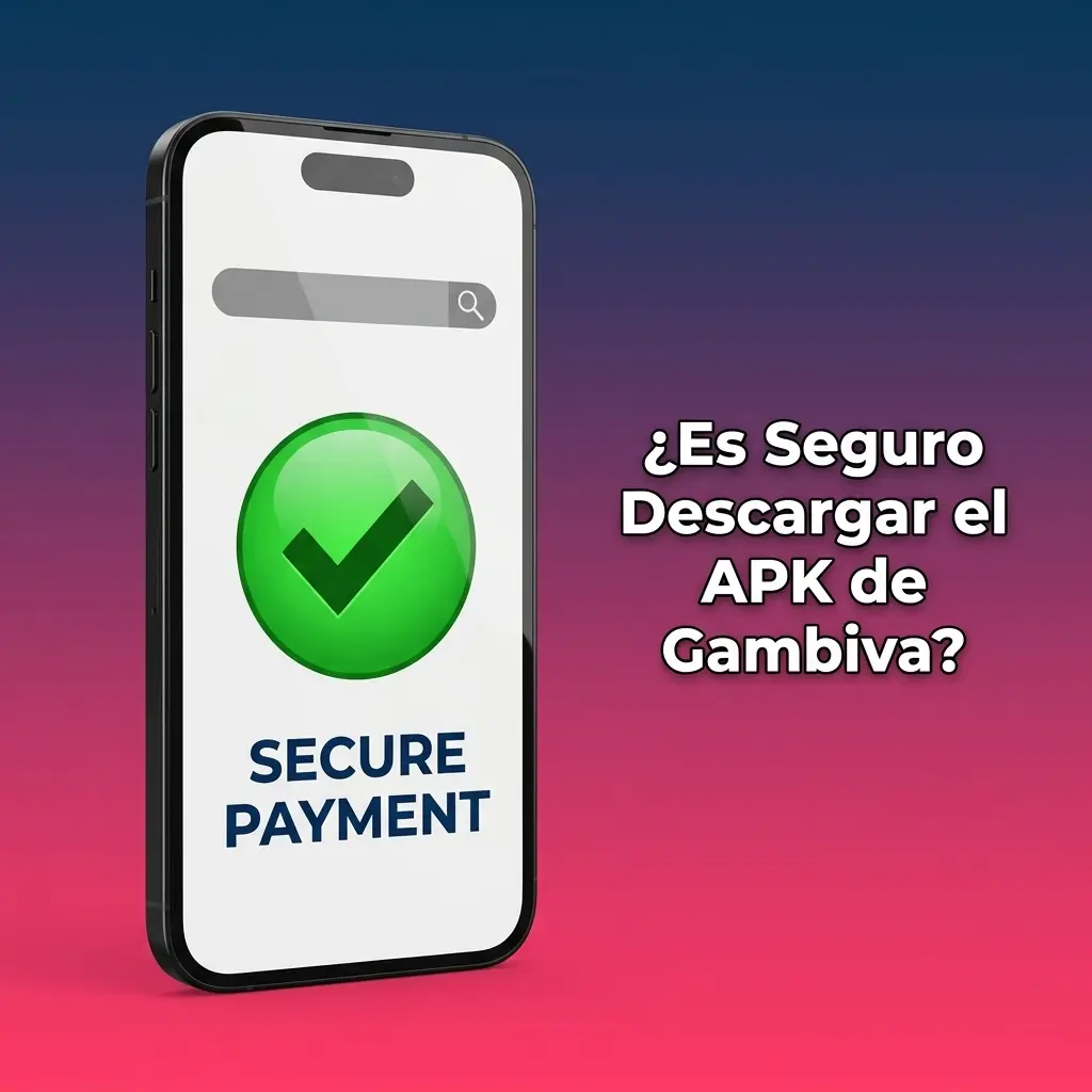 Jugador descargando APK de Gambiva con seguridad, plataforma con licencia oficial y cifrado SSL de 256 bits