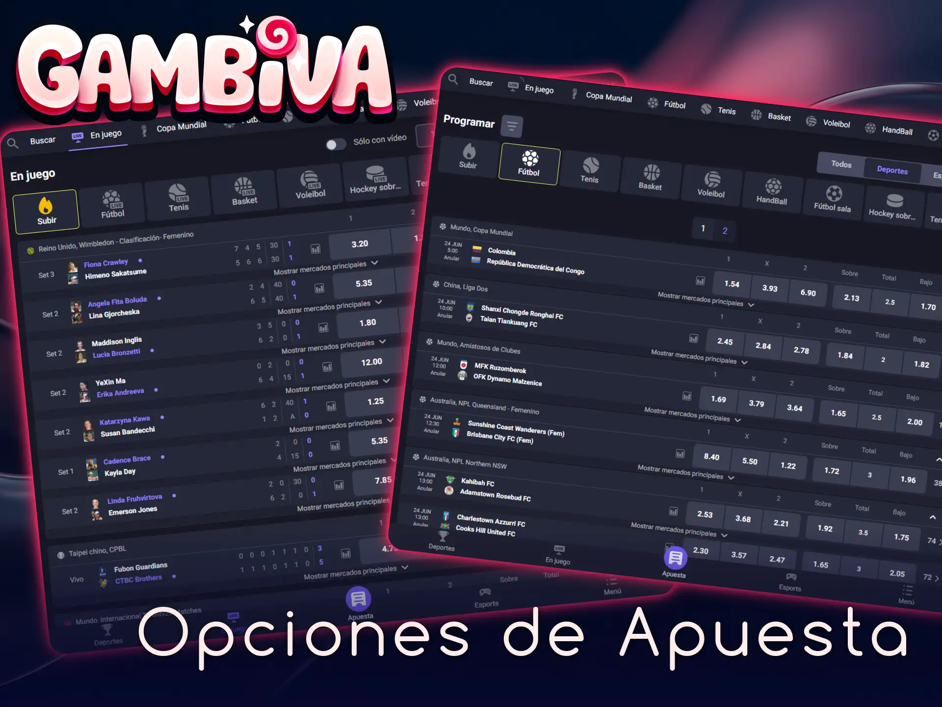 Elige las opciones de apuesta más populares dentro de la plataforma Gambiva.
