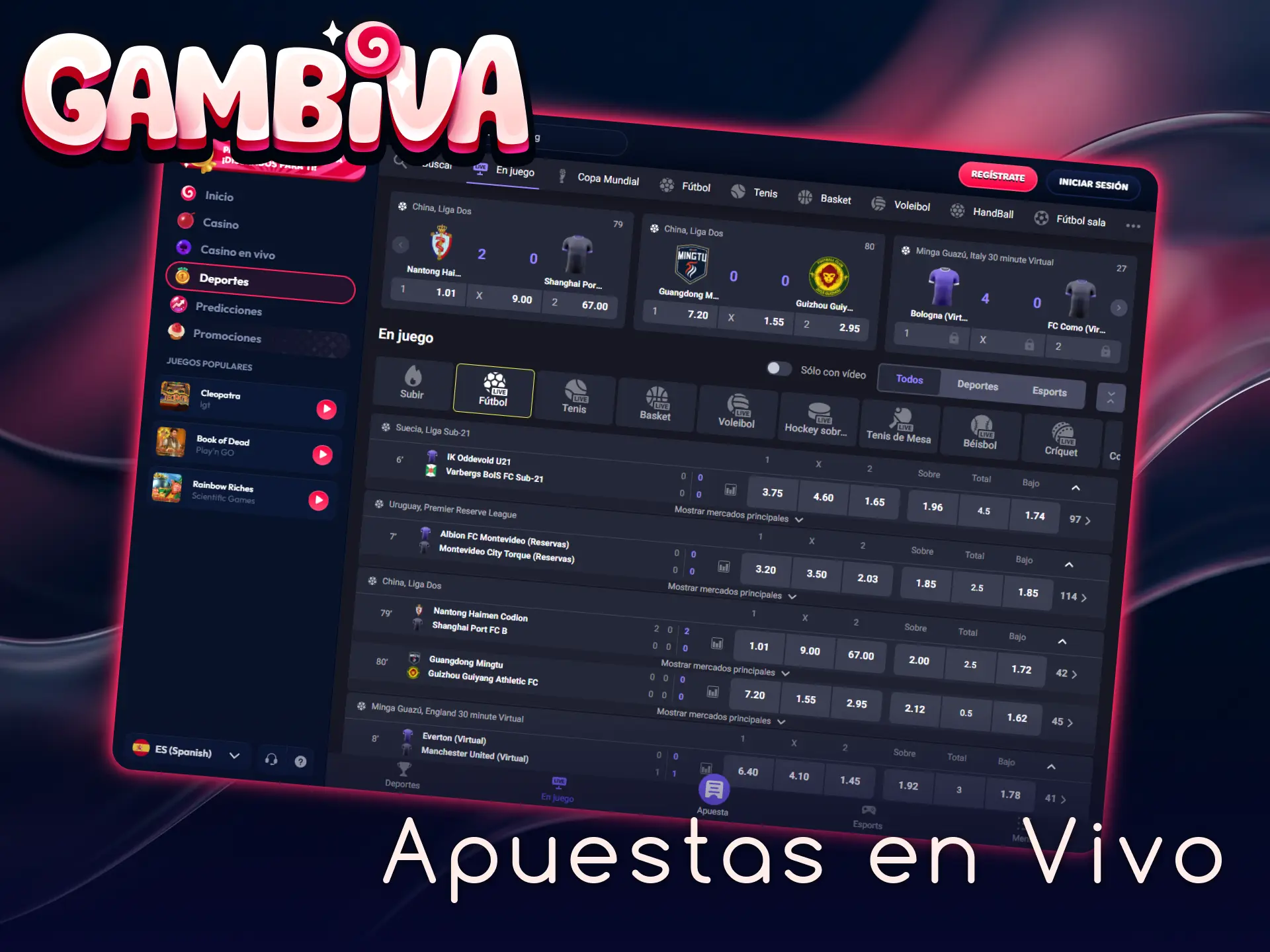 Siente la adrenalina con las apuestas en vivo que ofrece Gambiva España.