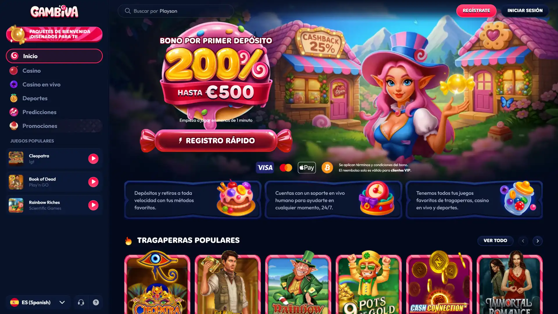 Visita el sitio web principal de Gambiva en España para hacer tus pronósticos.