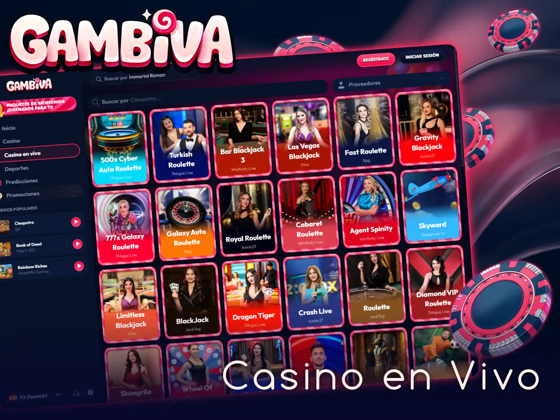 Disfruta de la mejor experiencia de casino en vivo en Gambiva España.