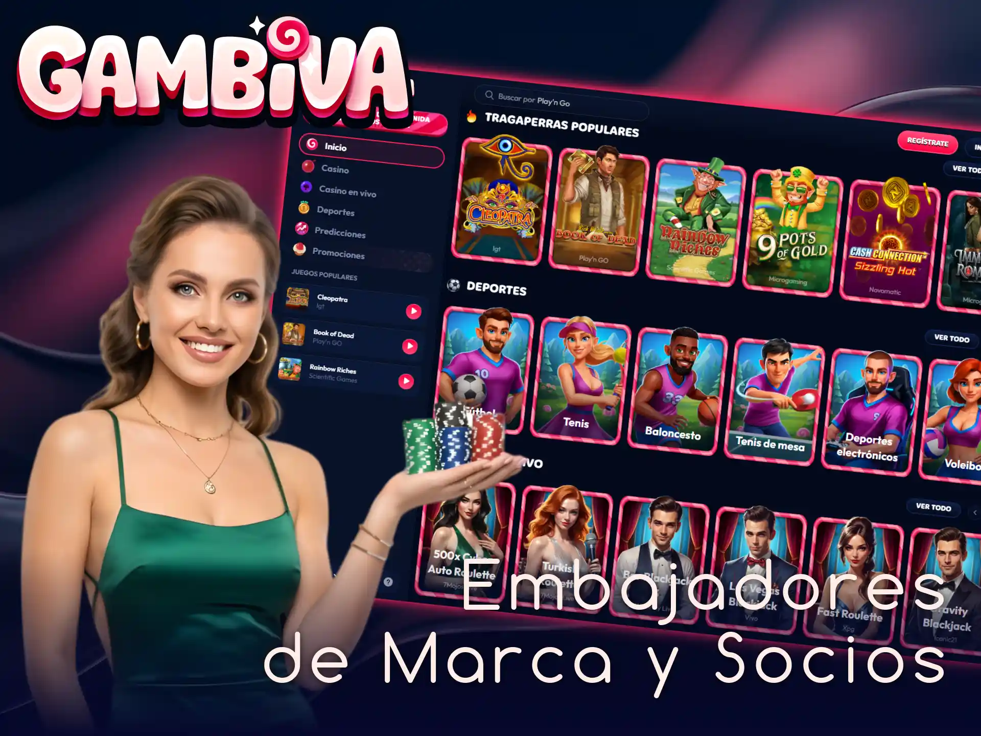 Conecta con los embajadores de marca y socios oficiales de Gambiva.
