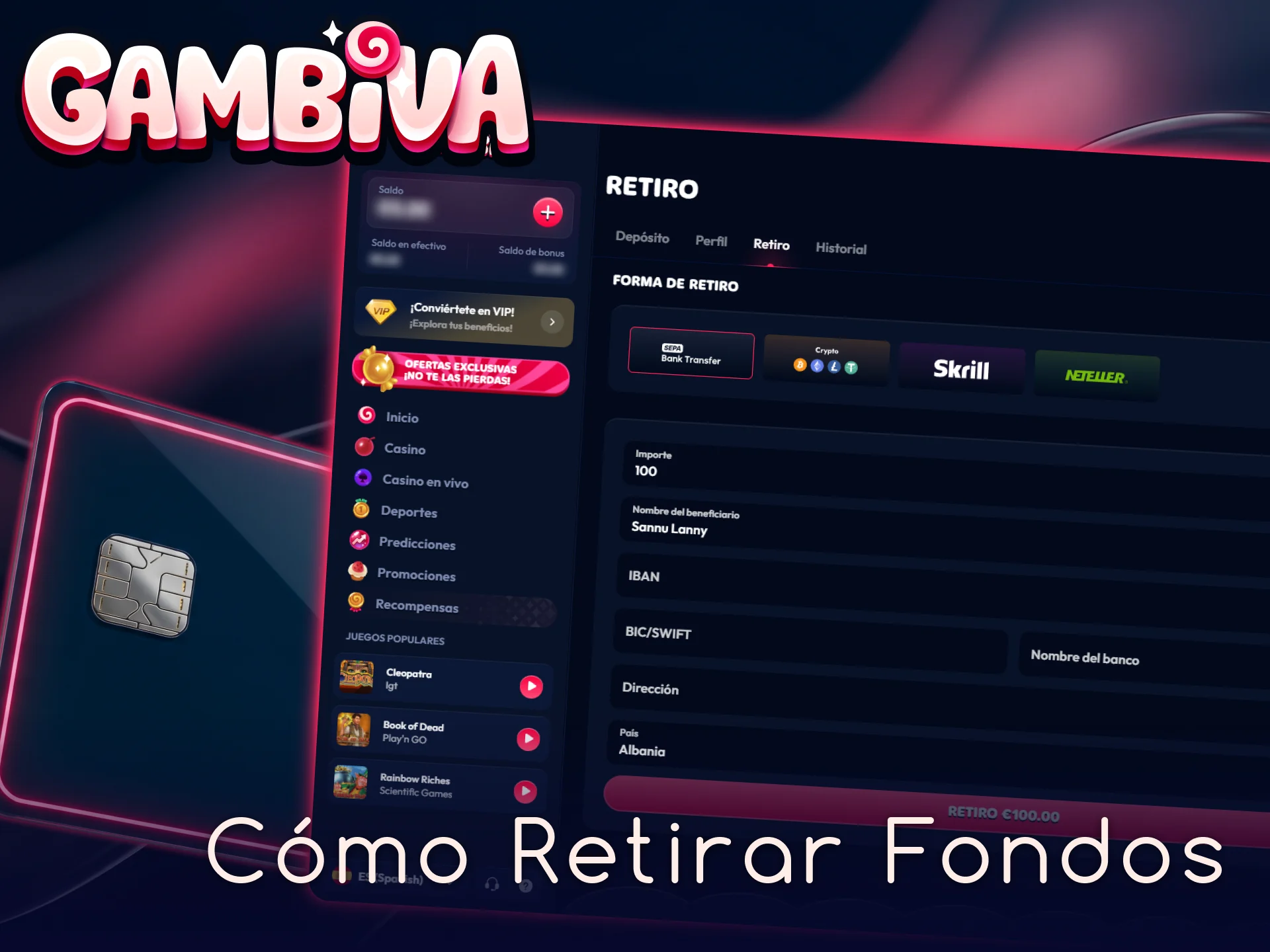 Conoce los pasos para retirar fondos de Gambiva de manera rápida.
