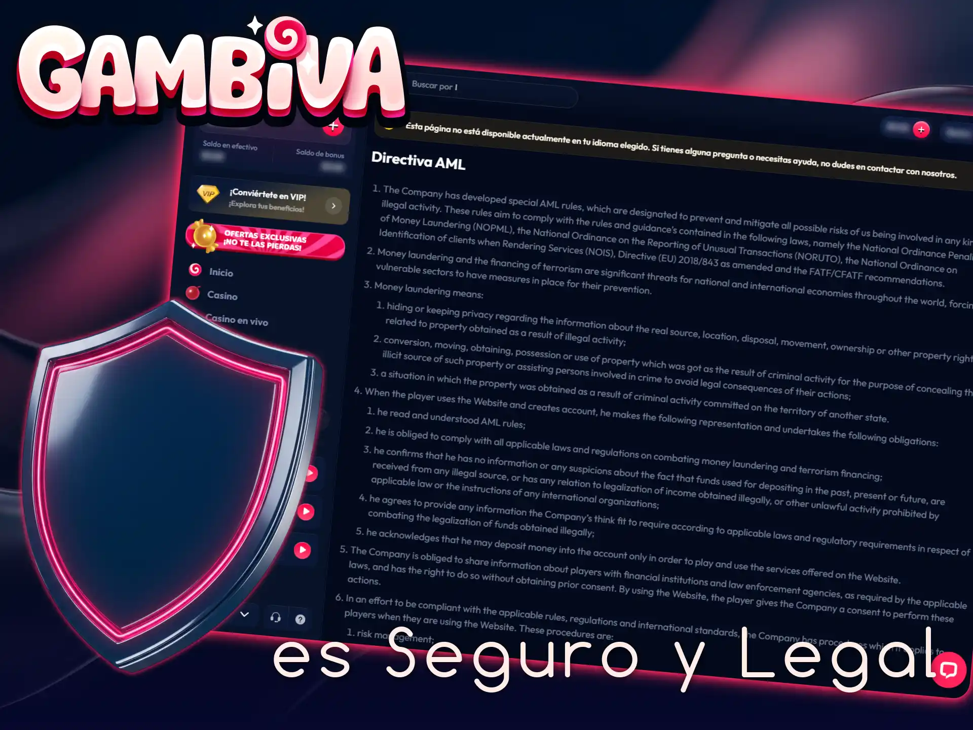 Descubre por qué la plataforma Gambiva es totalmente segura y legal.