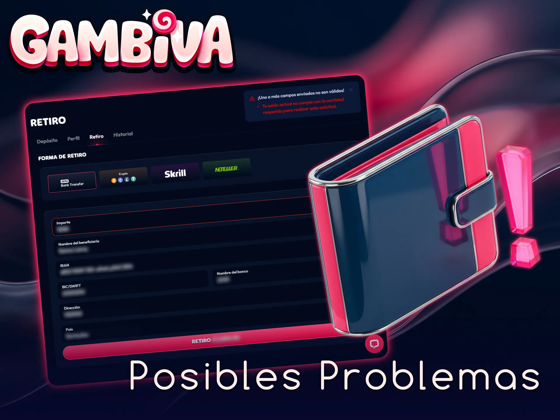 Resuelve los posibles problemas con los retiros en Gambiva y asegura tus fondos.